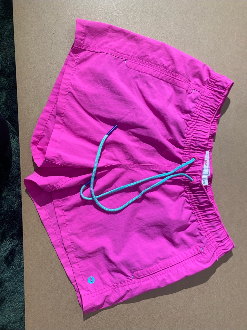 Vineyard Vines Hot Pink Athletic Drawstring Shorts with Teal Cord